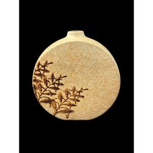 Bud Vase small Round Vintage Pottery Craft Brown Foliage Art Pottery MCM 4.75x5"